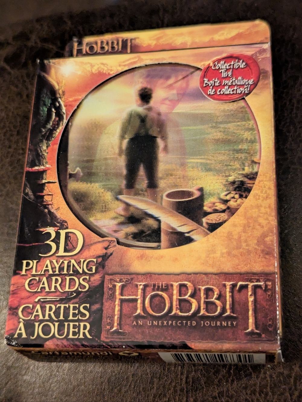 The Hobbit 3D Playing Cards - Brown/Gold in a Tin Box
